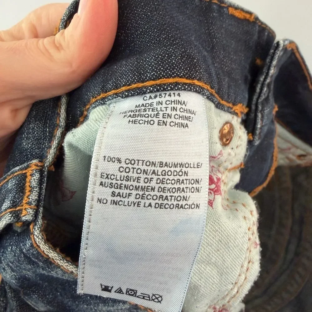 True Religion Faded Blue Distressed Jeans